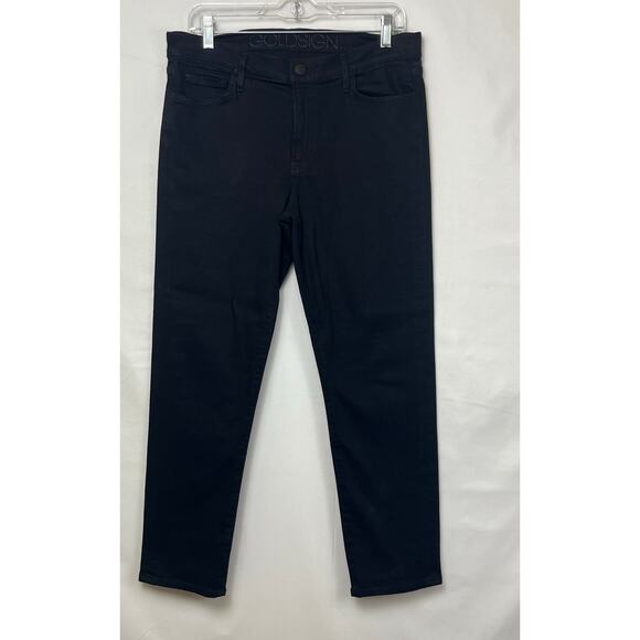 Goldsign Womens  10 Black Morgan High Rise Straight Leg Denim Jeans W3211-372 - Picture 1 of 7